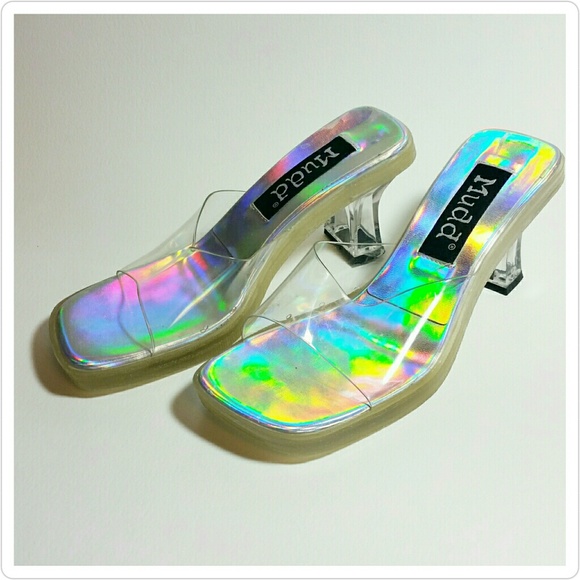 9s Holographic Clear Acrylic Heel Mudd 